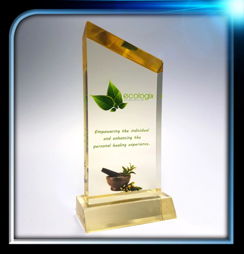 Série Executive Gold Slanted Top Award avec base (3"x7"x3/4")