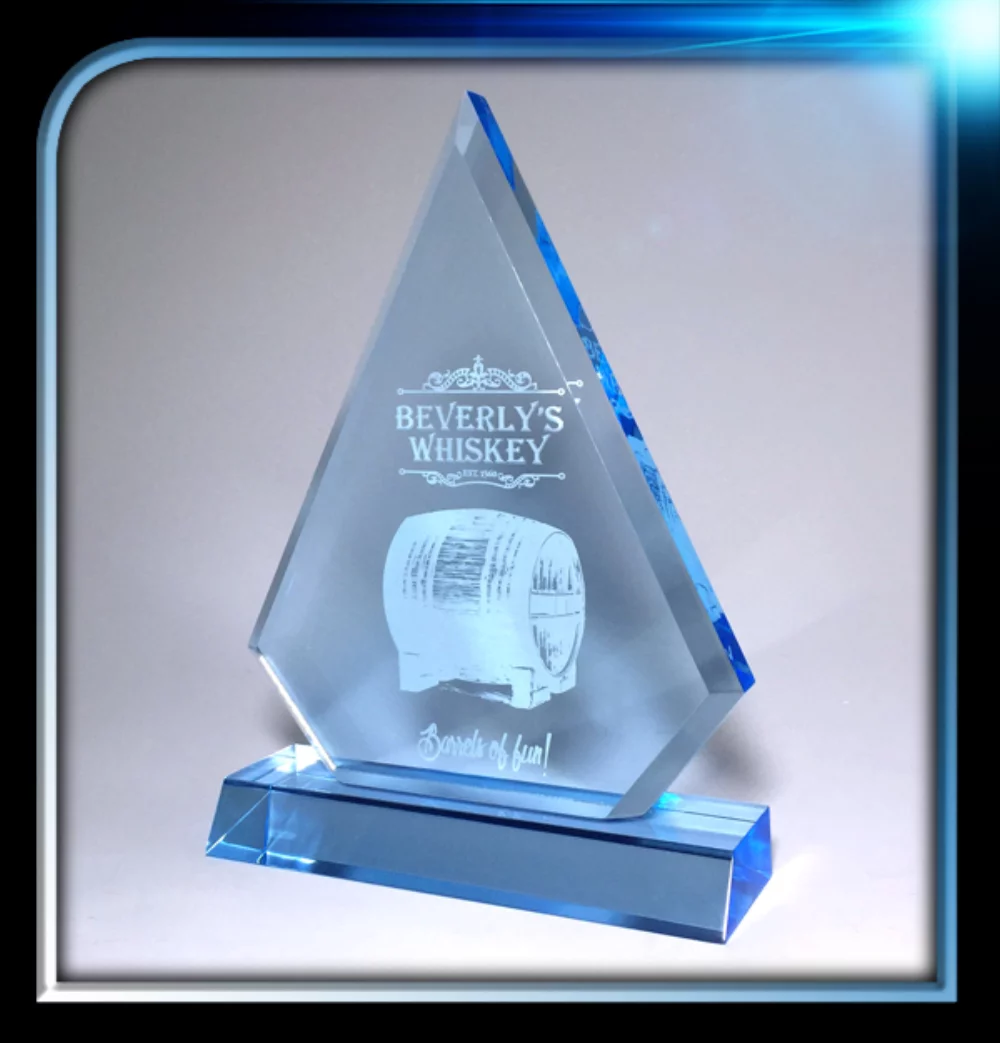 Executive Series Blue Arrowhead Award w/Base (5 1/2"x7"x3/4")