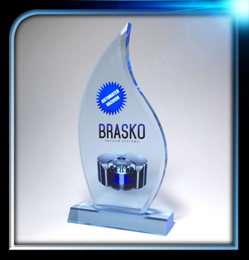 Série exécutive Prix de la flamme bleue avec base (5"x9 3/4" x3/4")