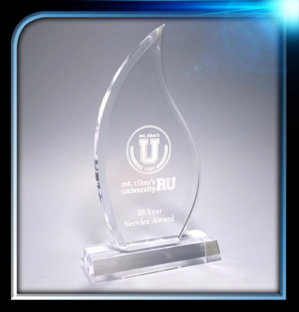 Prix de la Série Exécutive Flame avec Base (4 1/4" x 8 1/4" x 3/4")