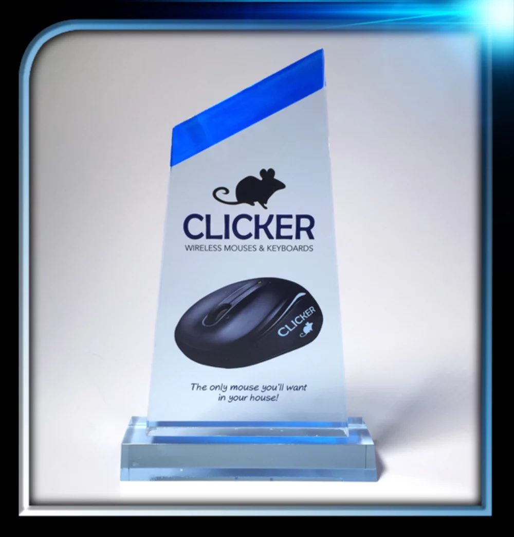 Série exécutive Prix bleu avec sommet incliné et base (4 1/2" x 8 1/4" x 3/4")