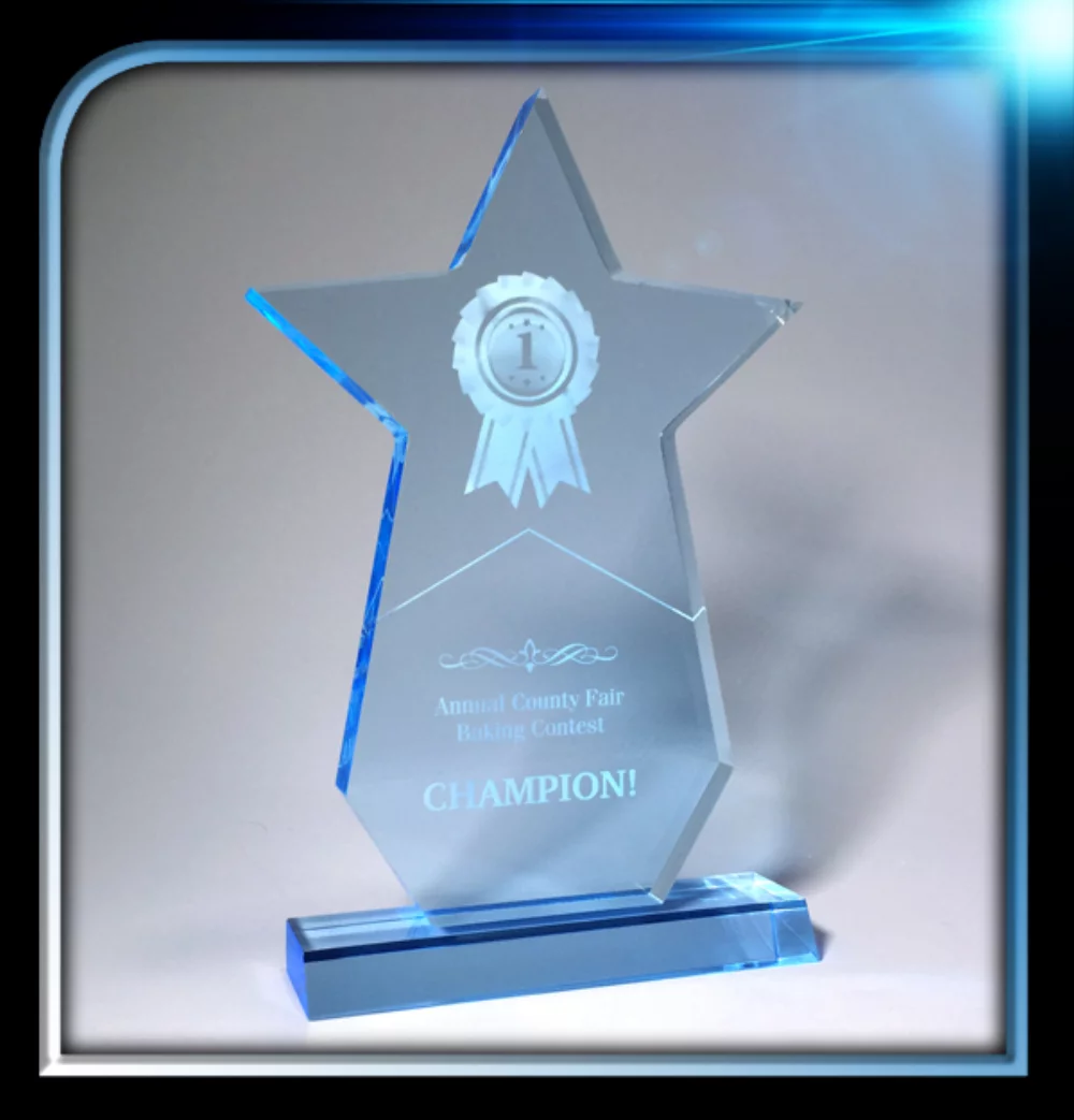 Executive Series Blue Star Award w/Base (7"x10" x 3/4")