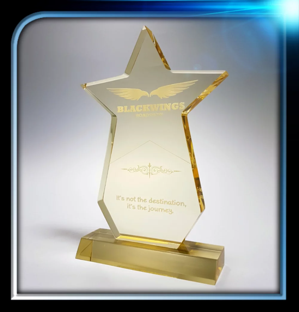 Série exécutive Prix Gold Star avec base (6" x 8 1/2" x 3/4")