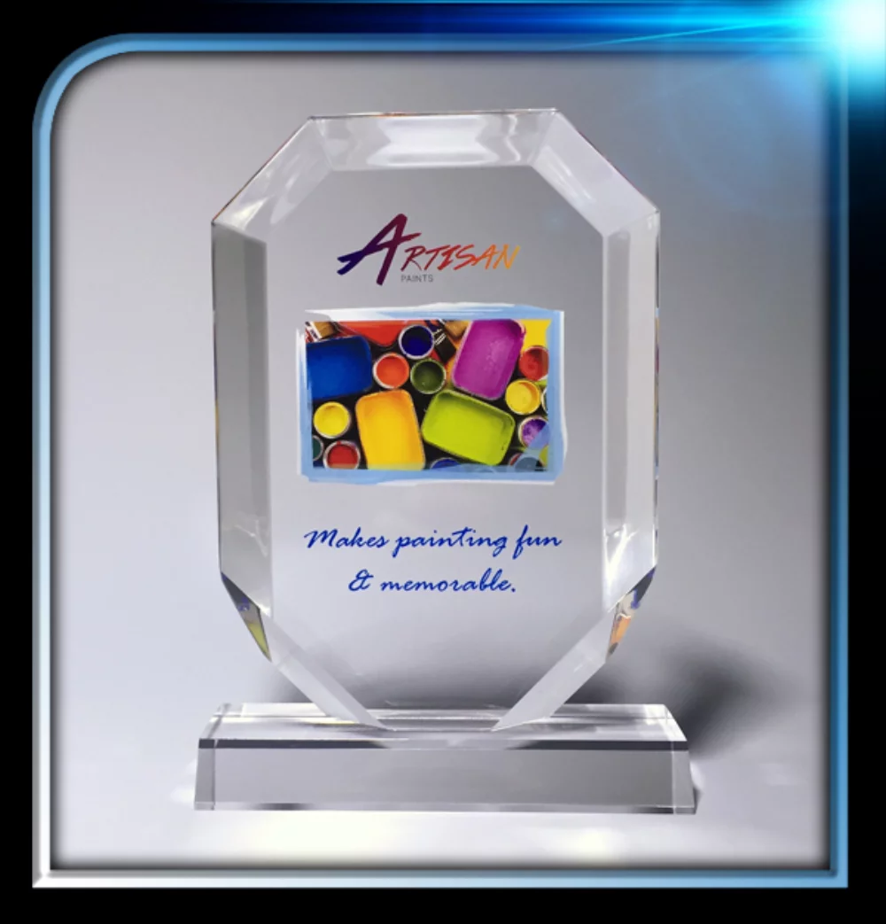 Executive Series Vertical Jewel Award w/Base (5"x7"x3/4")