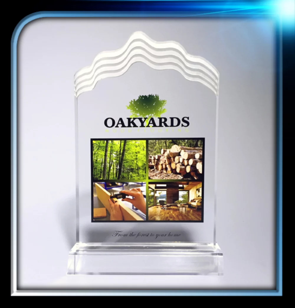 Executive Series Waved Top Award w/Base (5"x7 3/4"x 3/4")