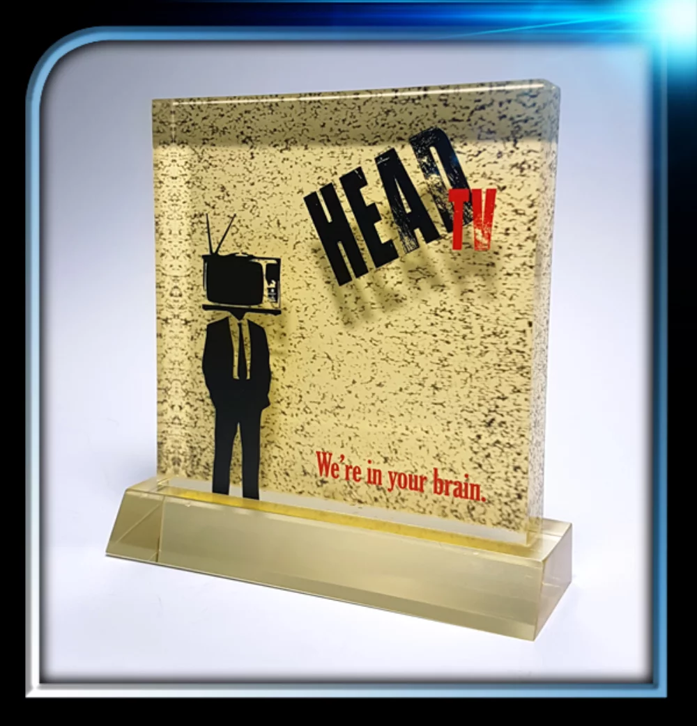 Executive Series Gold Square Award w/Base (5"x5"x3/4")