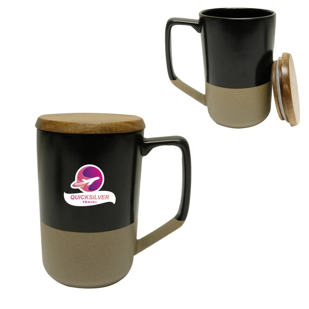 Tasse en céramique Valencia de 16 onces avec couvercle