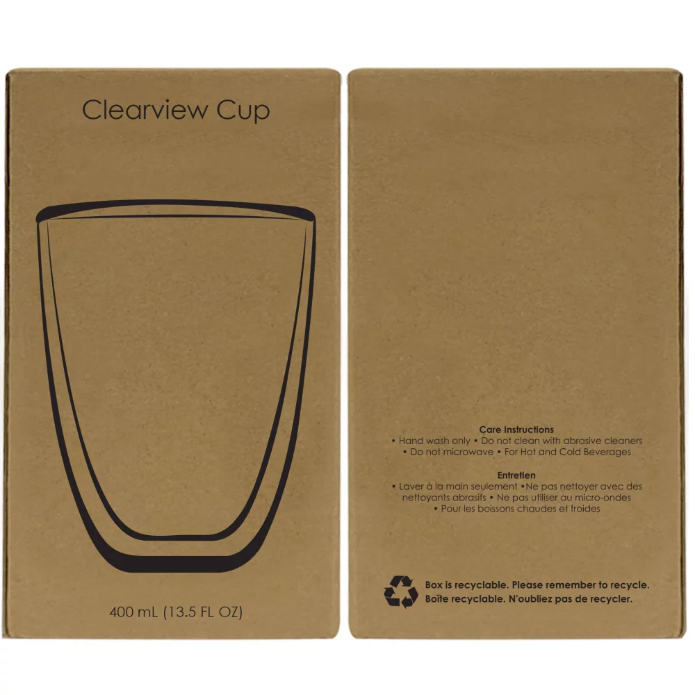Tasse en verre borosilicaté Clearview de 400 ml (13,5 oz liquides).