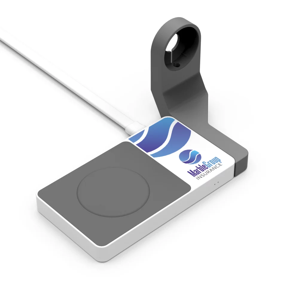 PowerPad : Chargeur sans fil de bureau et support pour montre.