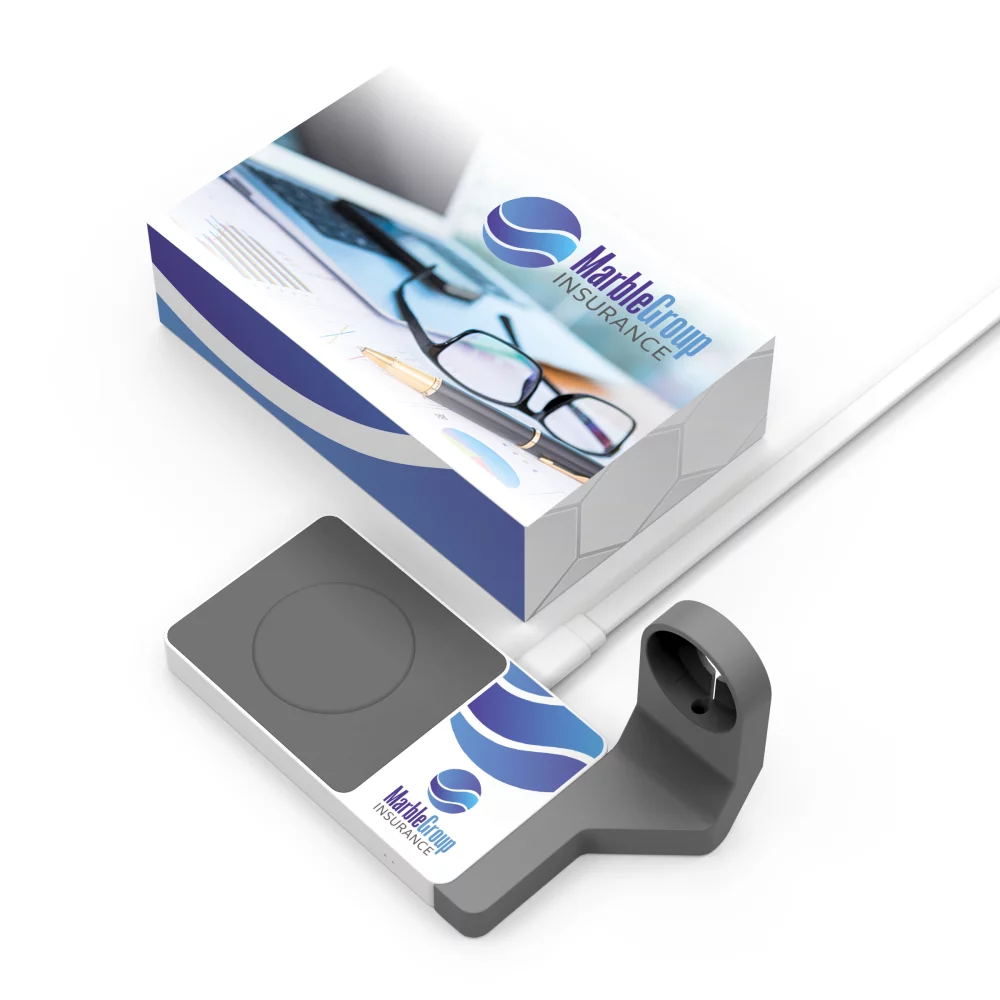 PowerPad : Chargeur sans fil de bureau et support pour montre.