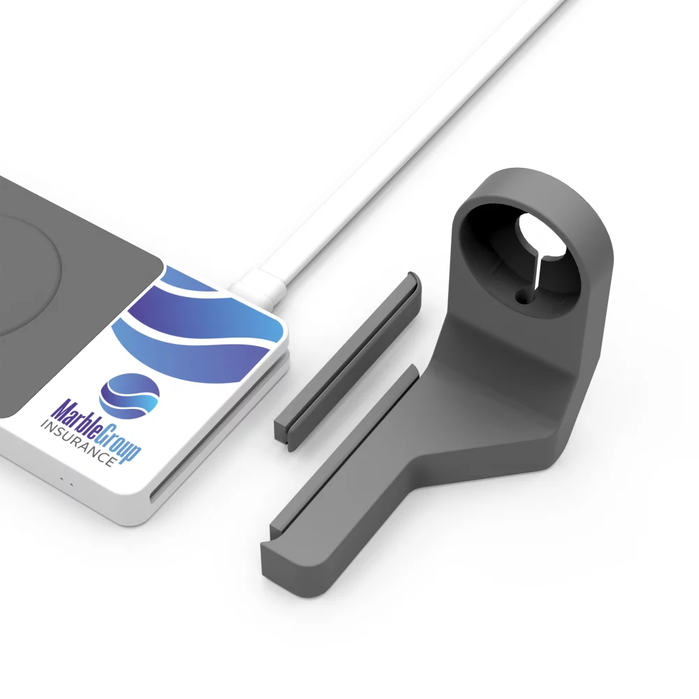 PowerPad : Chargeur sans fil de bureau et support pour montre.