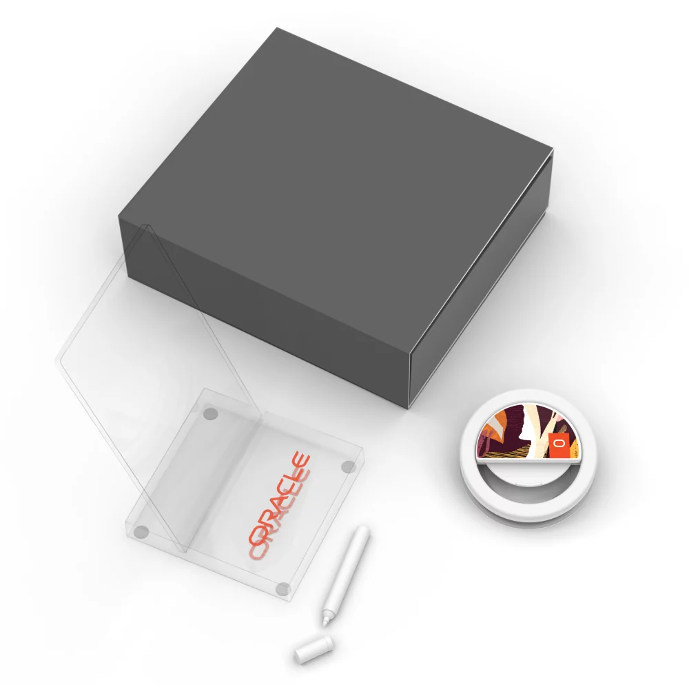 Kit de compagnons de bureau : kit de lampe annulaire et de bloc-notes réutilisable