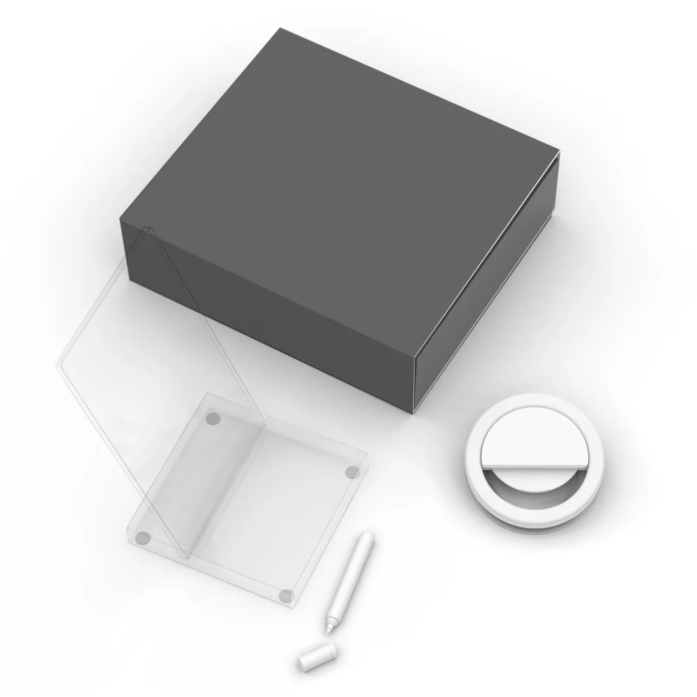 Kit de compagnons de bureau : kit de lampe annulaire et de bloc-notes réutilisable