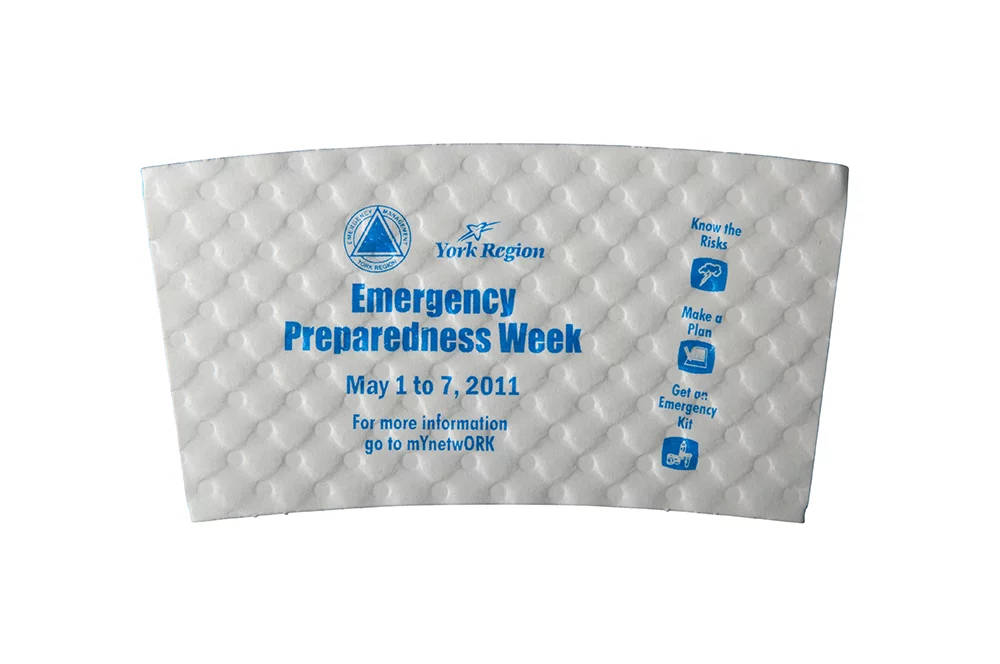 Manchon de tasse blanc à relief