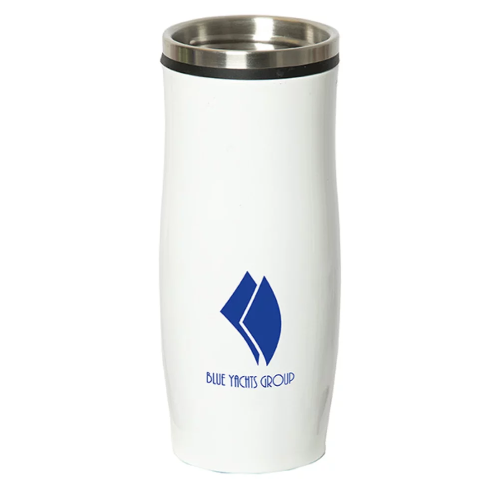 Bouteille gobelet en acier inoxydable Floren Hill de 450 ml (13,5 oz) avec couvercle à sangle.