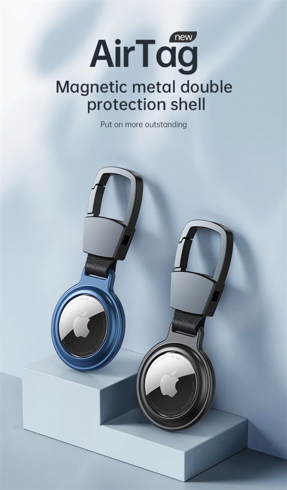 Slim RFID Wallet + KEYCHAIN w/ Air tag Holder KIT