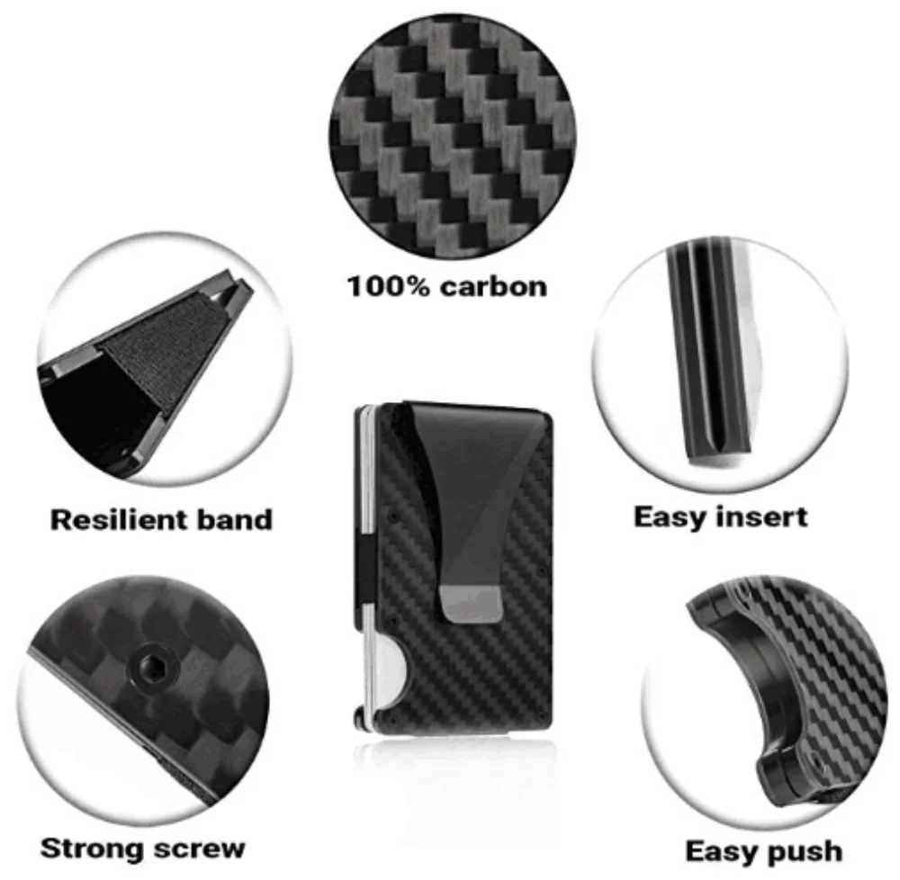 CARBON FIBER RFID Wallet + AIRTAG KEYCHAIN GIFT SET