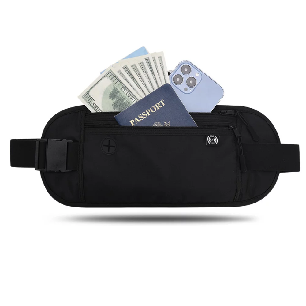 Ceinture porte-monnaie de voyage RFID pour passeport