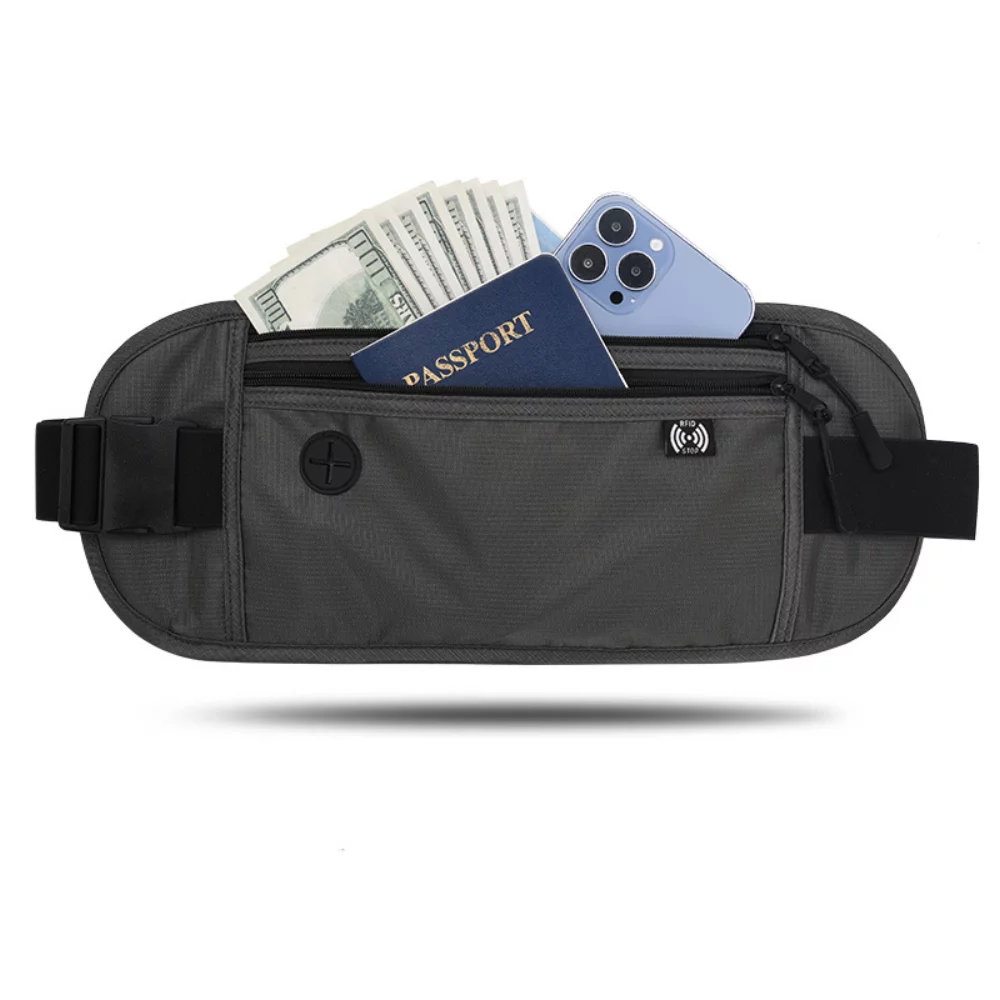 Ceinture porte-monnaie de voyage RFID pour passeport