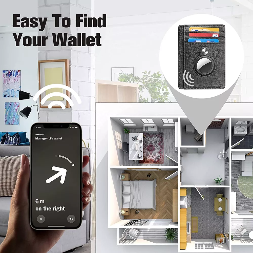 Portefeuille RFID avec support pour AirTag