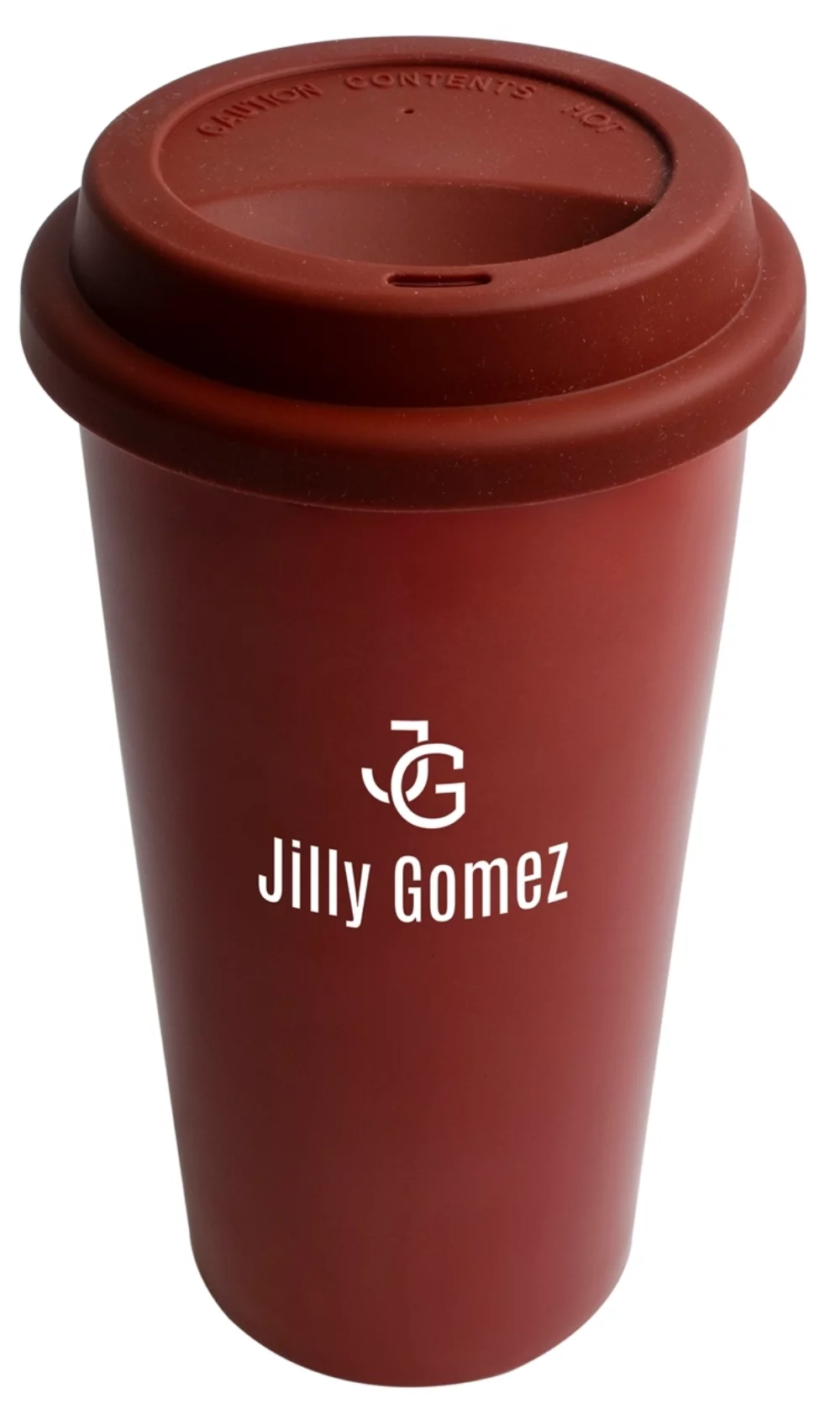 Kensington 12oz 2tone burgundy/white matte double wall tumbler
