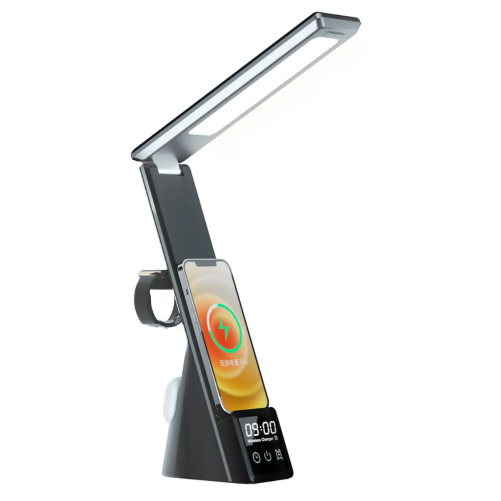 Station de charge sans fil 3 en 1 Lampe/Réveil *Charge Rapide 15W*