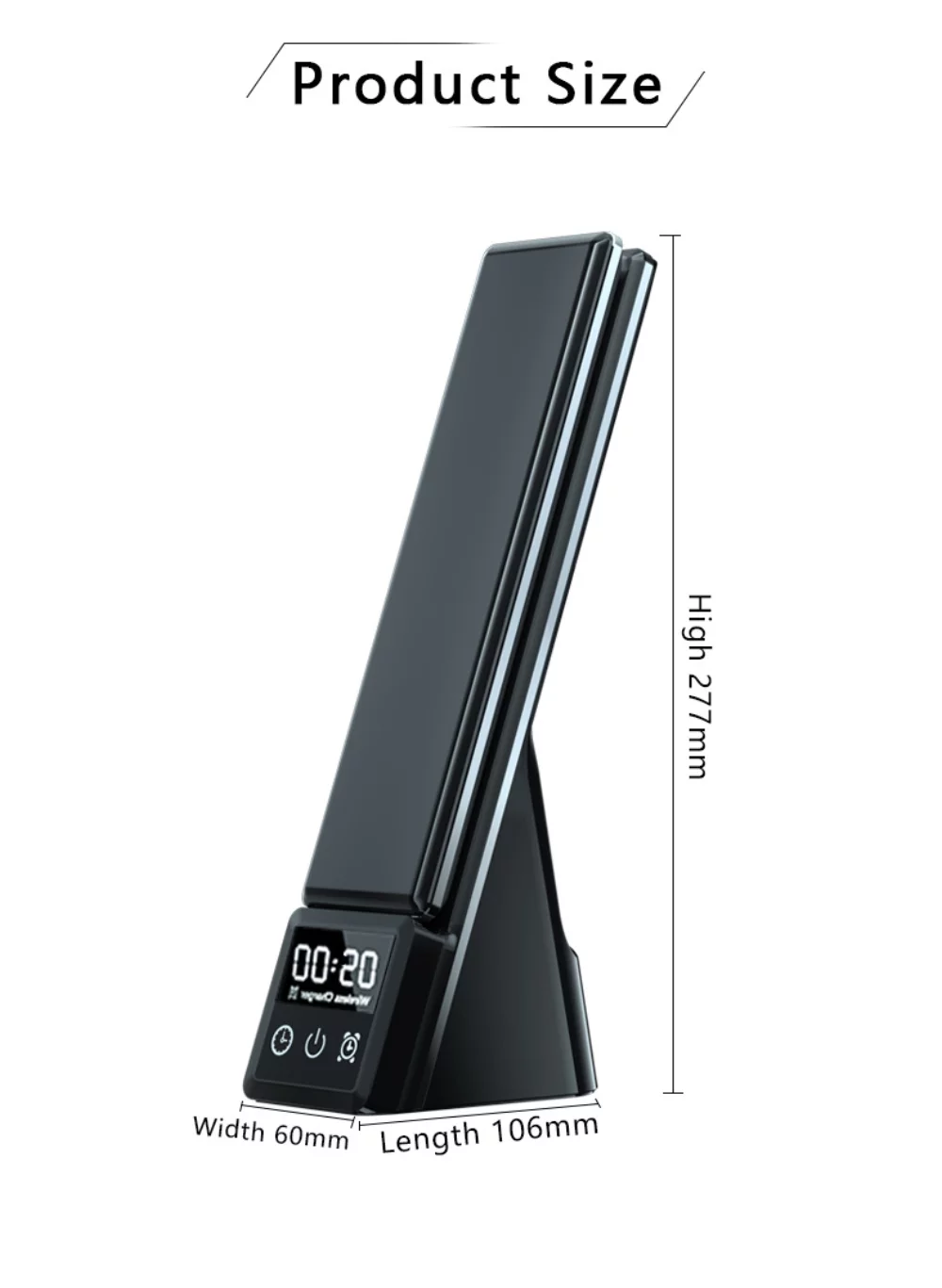 Station de charge sans fil 3 en 1 Lampe/Réveil *Charge Rapide 15W*