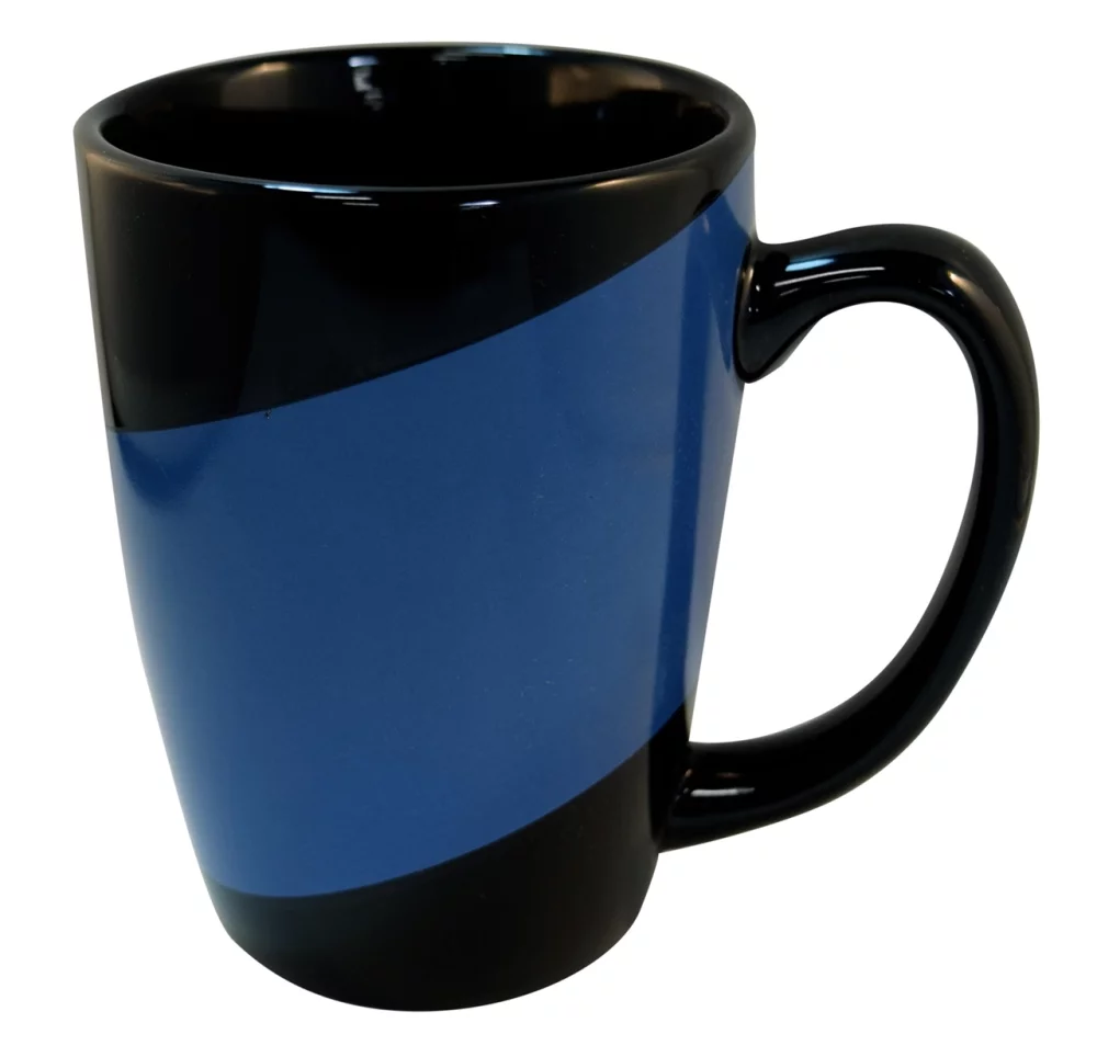 Tasse en céramique de 16 oz noir/bleu de New Haven
