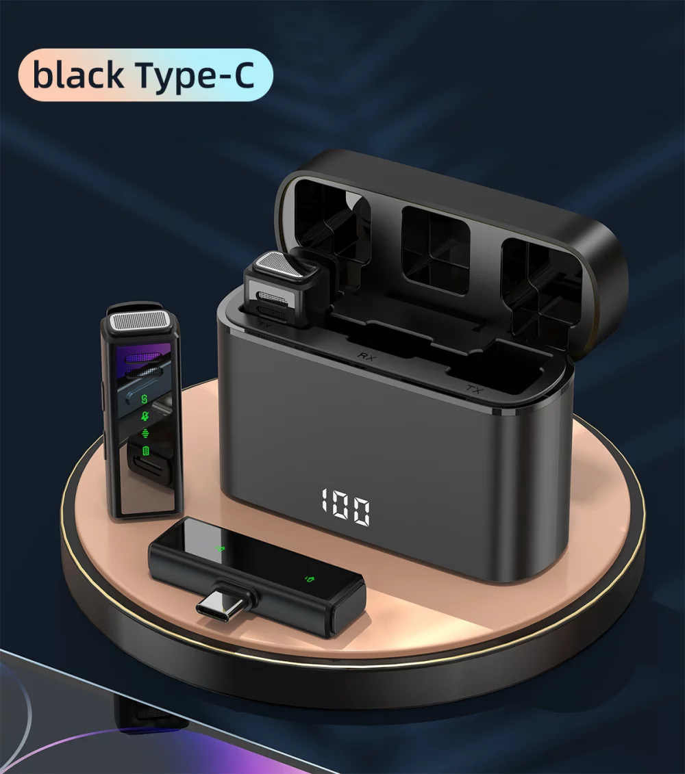 Microphone cravate sans fil 2 pièces