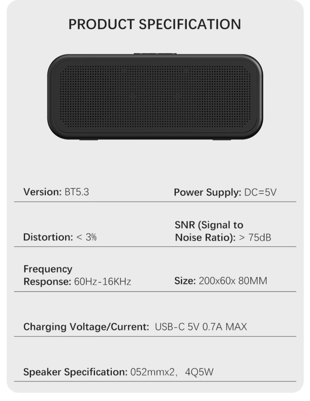 Bluetooth Speaker 5W Waterproof