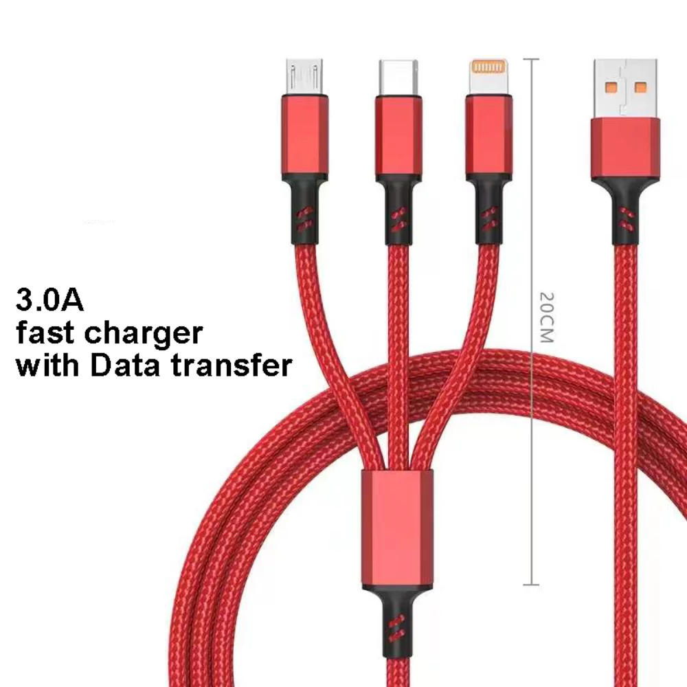 Chargeur mural 18w + kit de câble de charge rapide 3-en-1