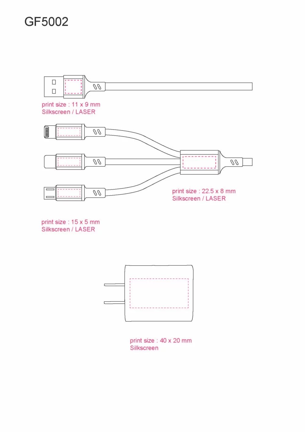 Wall Charger 18w + 3-1 FAST CHARGE CABLE KIT