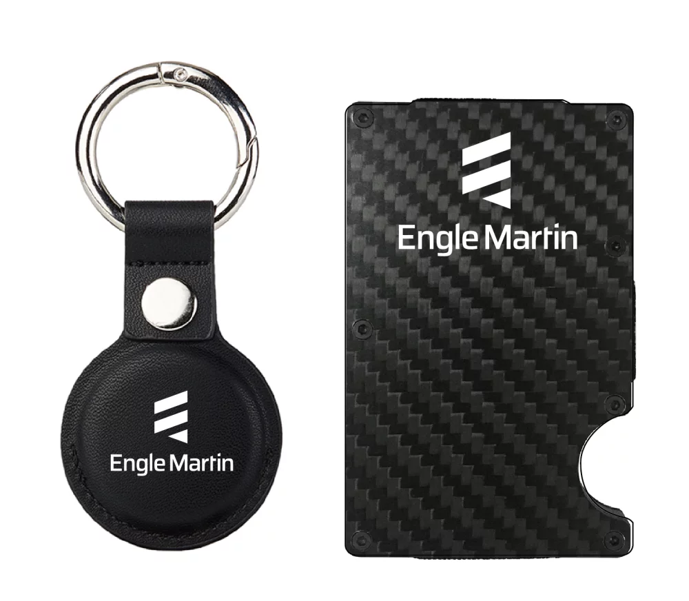 CARBON FIBER RFID Wallet + AIRTAG KEYCHAIN GIFT SET