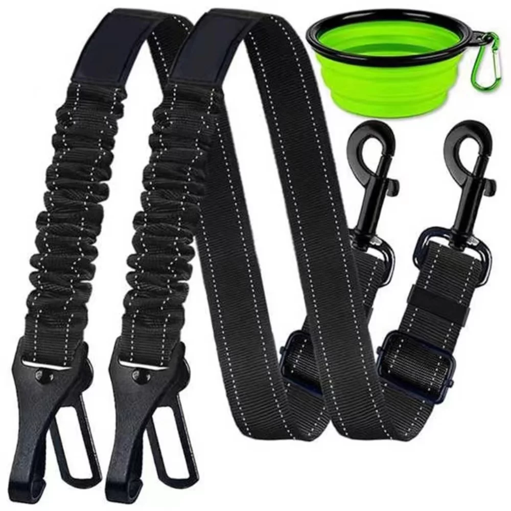 DOG SEAT BELT w/Bowl