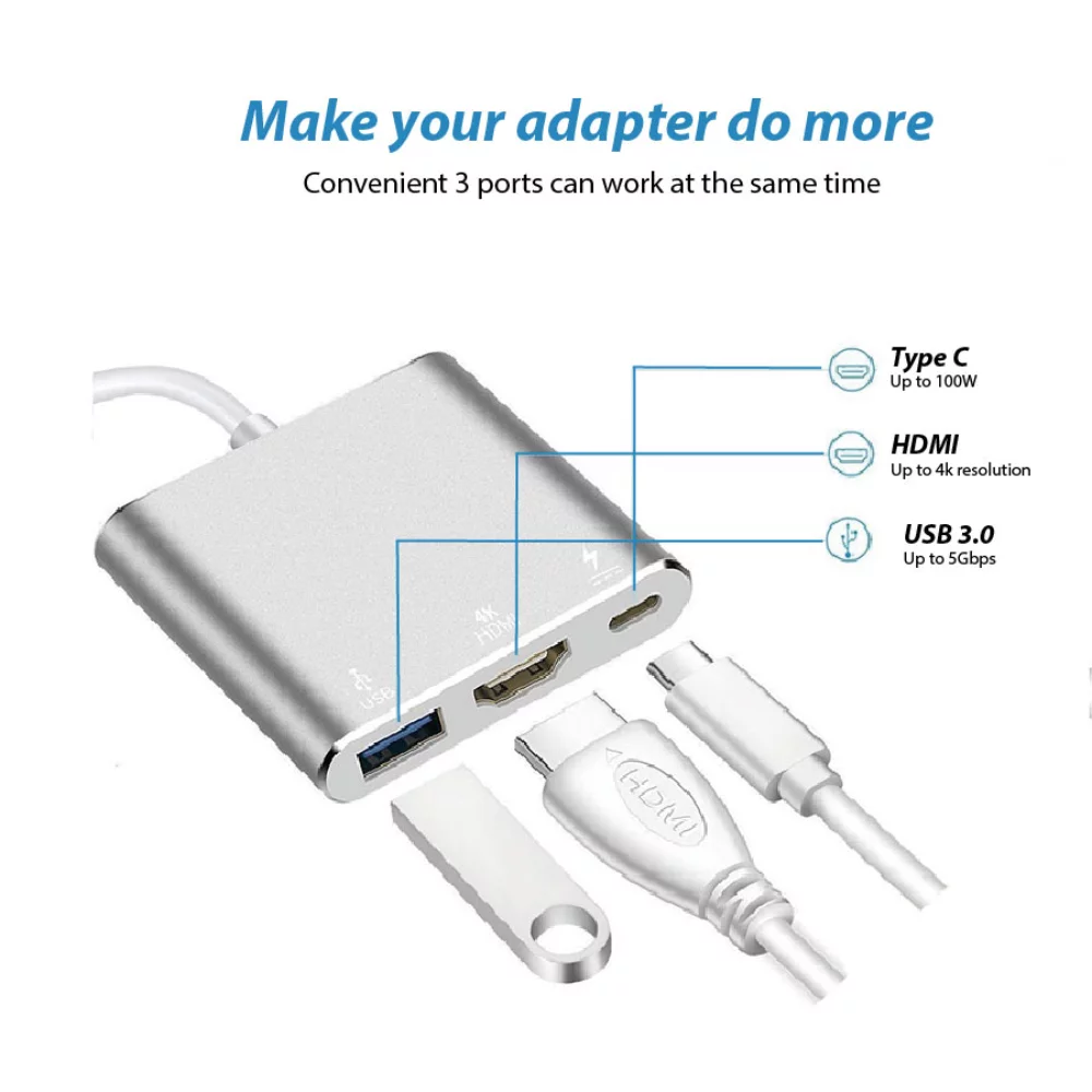 Type C To HDMI USB 3.0 Adapter Converter
