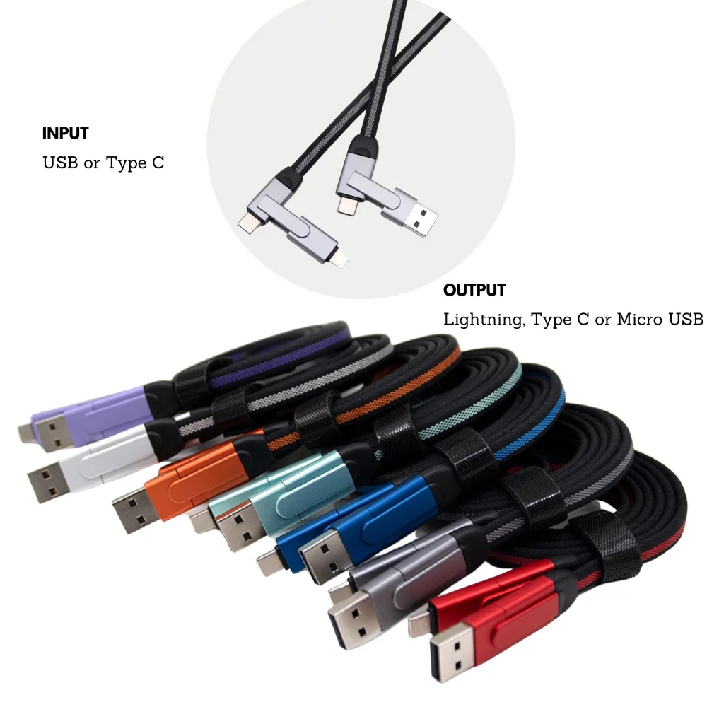 6 In 1 Aluminum Alloy 3A Fast Charge Cable