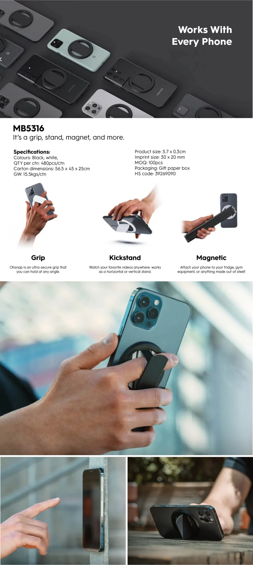 Support magnétique pour téléphone