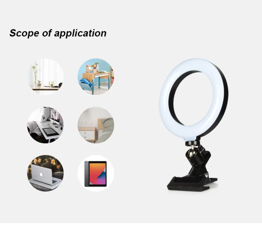 Anneau lumineux de 6 pouces à clipser