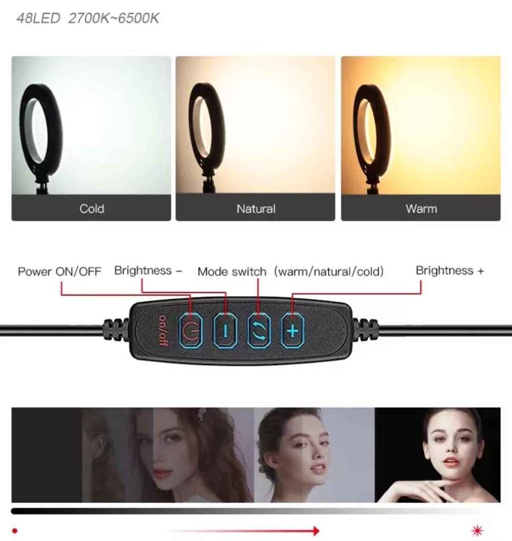 Anneau lumineux de 6 pouces à clipser