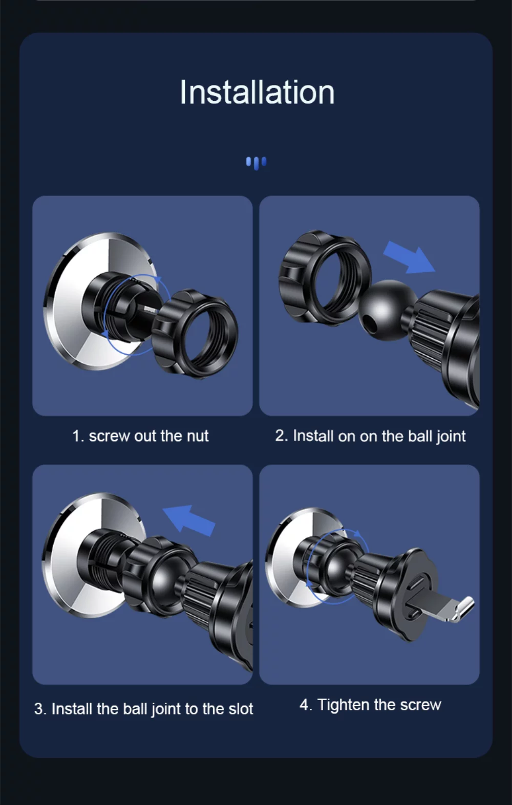 Support de téléphone magnétique pour grille de ventilation de voiture