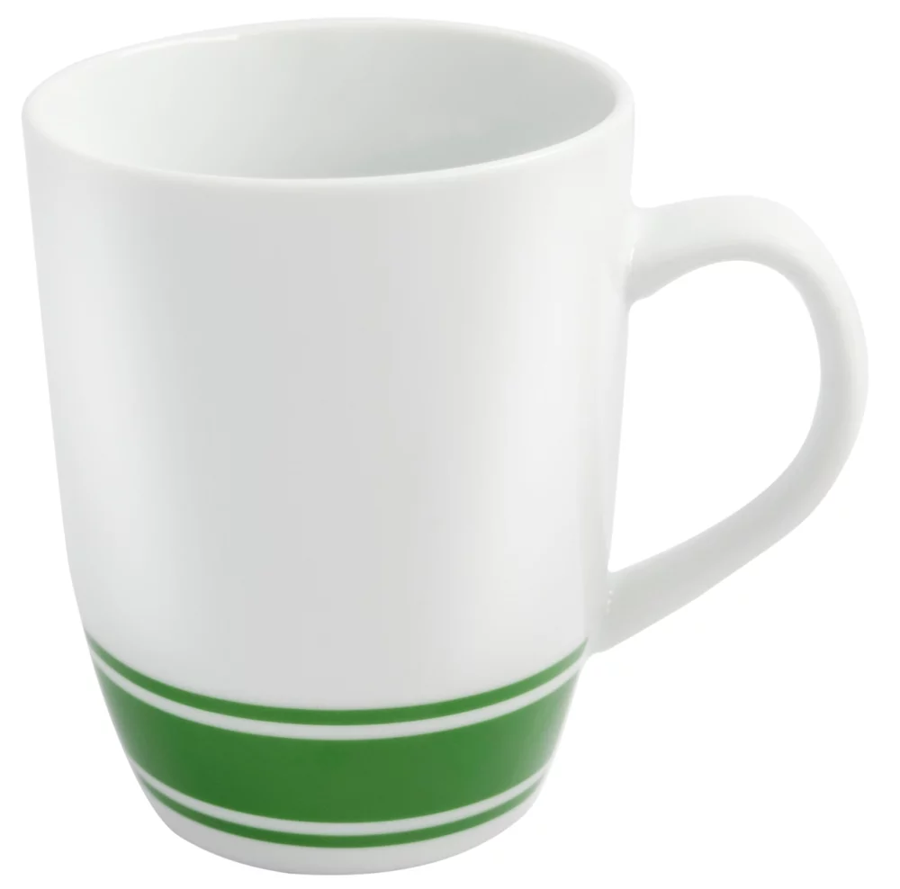 Deux 12oz 2tone white/green mug