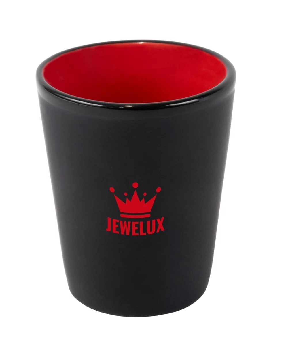 Hilo Thimble 1.5oz 2tone black/red ceramic shot glass