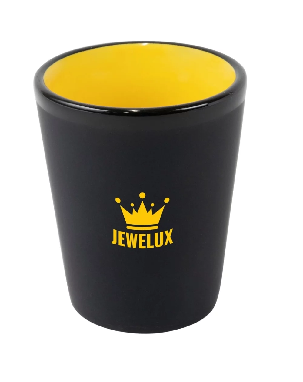 Verre à shot en céramique Hilo Thimble 1,5 oz bicolore noir/jaune