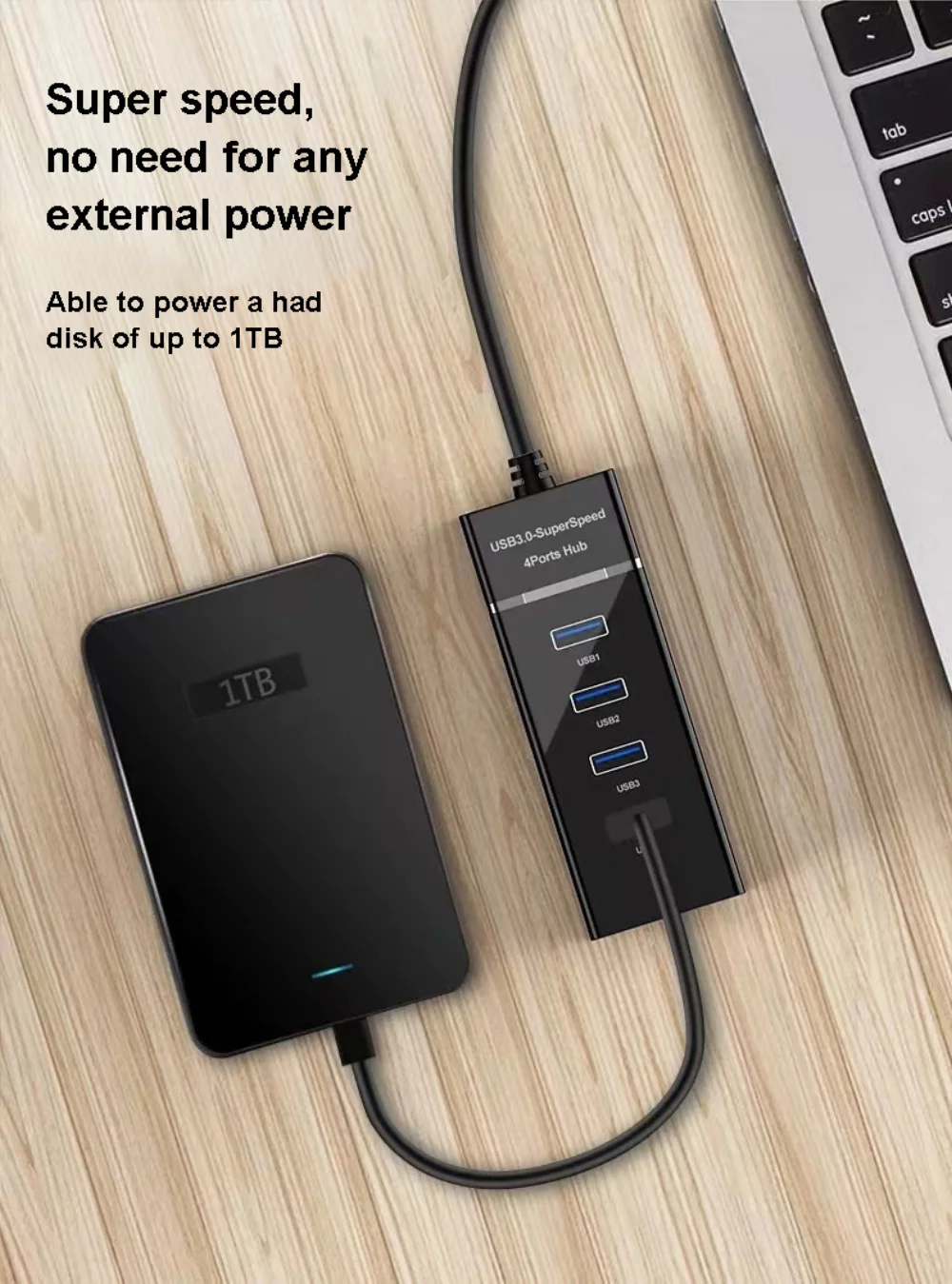 Concentrateur USB 3.0 RAPIDE 4 PORTS