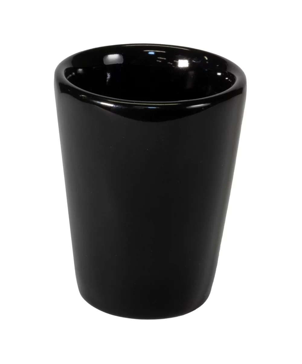 Bijou 2oz glossy ceramic shot glass black