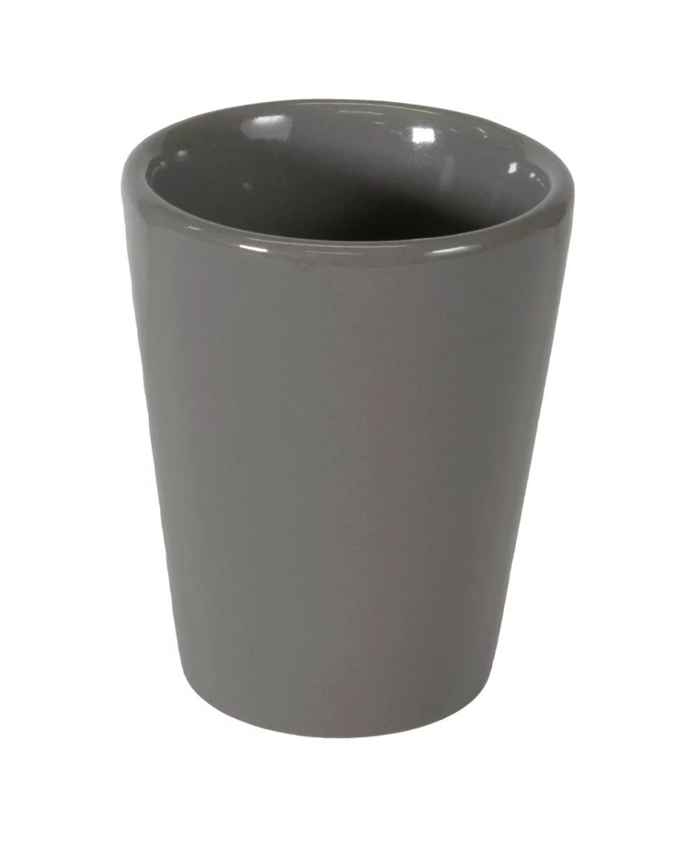 Verre à shot en céramique brillante de 2 oz, gris.