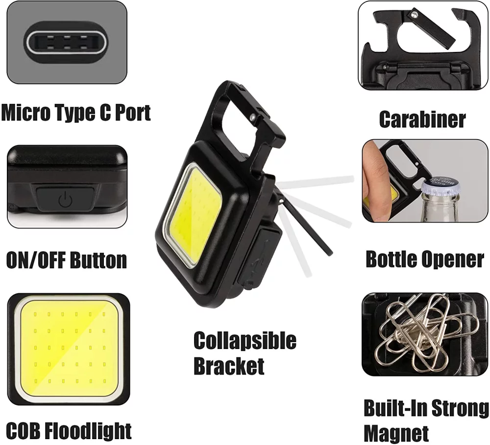 Rechargeable COB Keychain work light