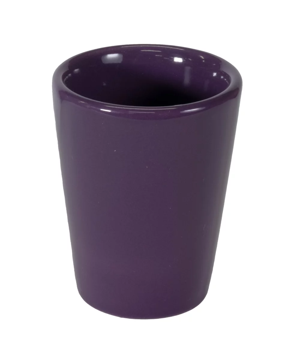 Verre à shot en céramique brillante de 2 oz, violet.