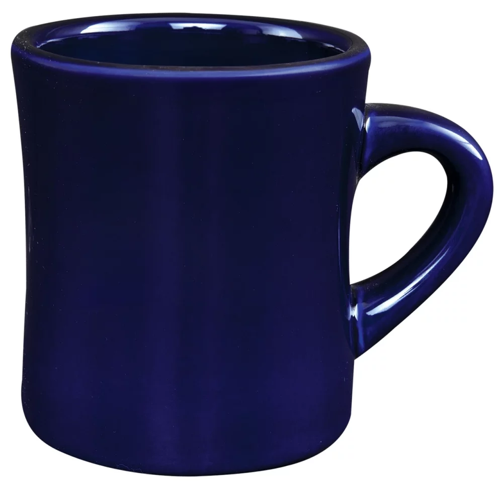 Tasse à dîner en cobalt de 10 oz vitrifiée - Gravée