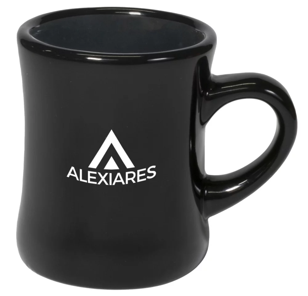 Tasse en céramique noire de 10 oz pour diner classique